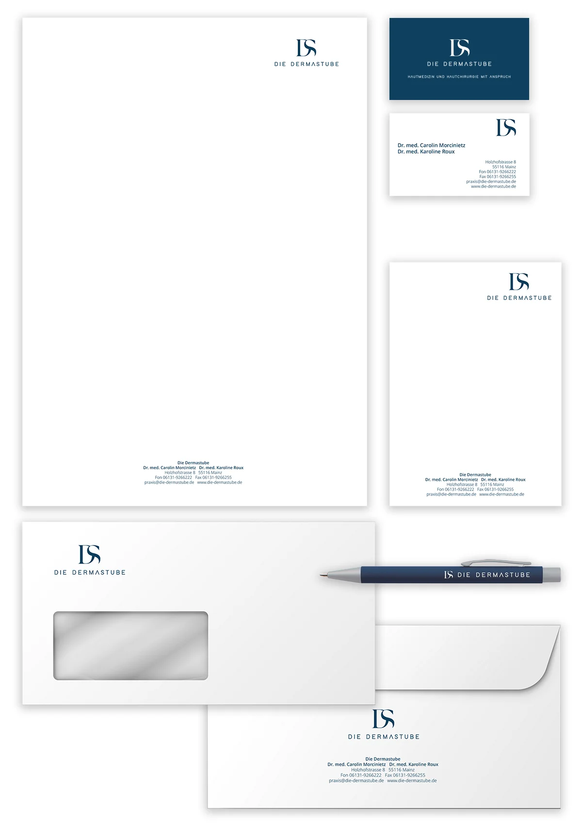 Briefpapier, Umschlag, Rezept, Visitenkarte von Die Dermastube