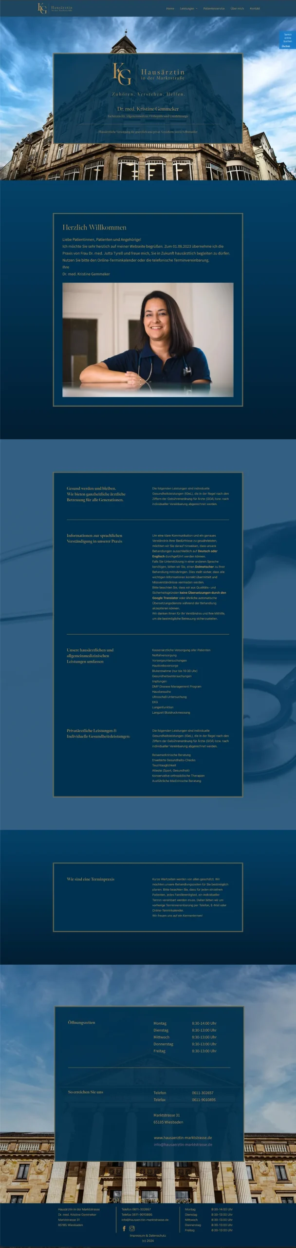 Webseite Hausärztin in der Marktstrasse